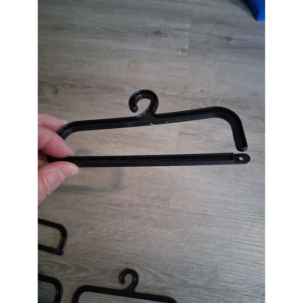 Set of 8 Mini Hangers Accessory Jewelry Ties Black Plastic